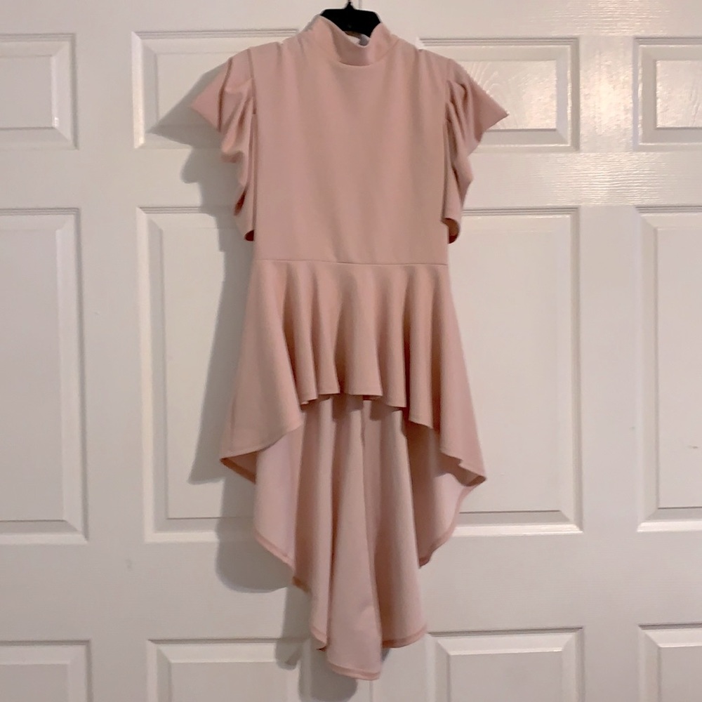 High/Low Shirt with Puffy Short Sleeves